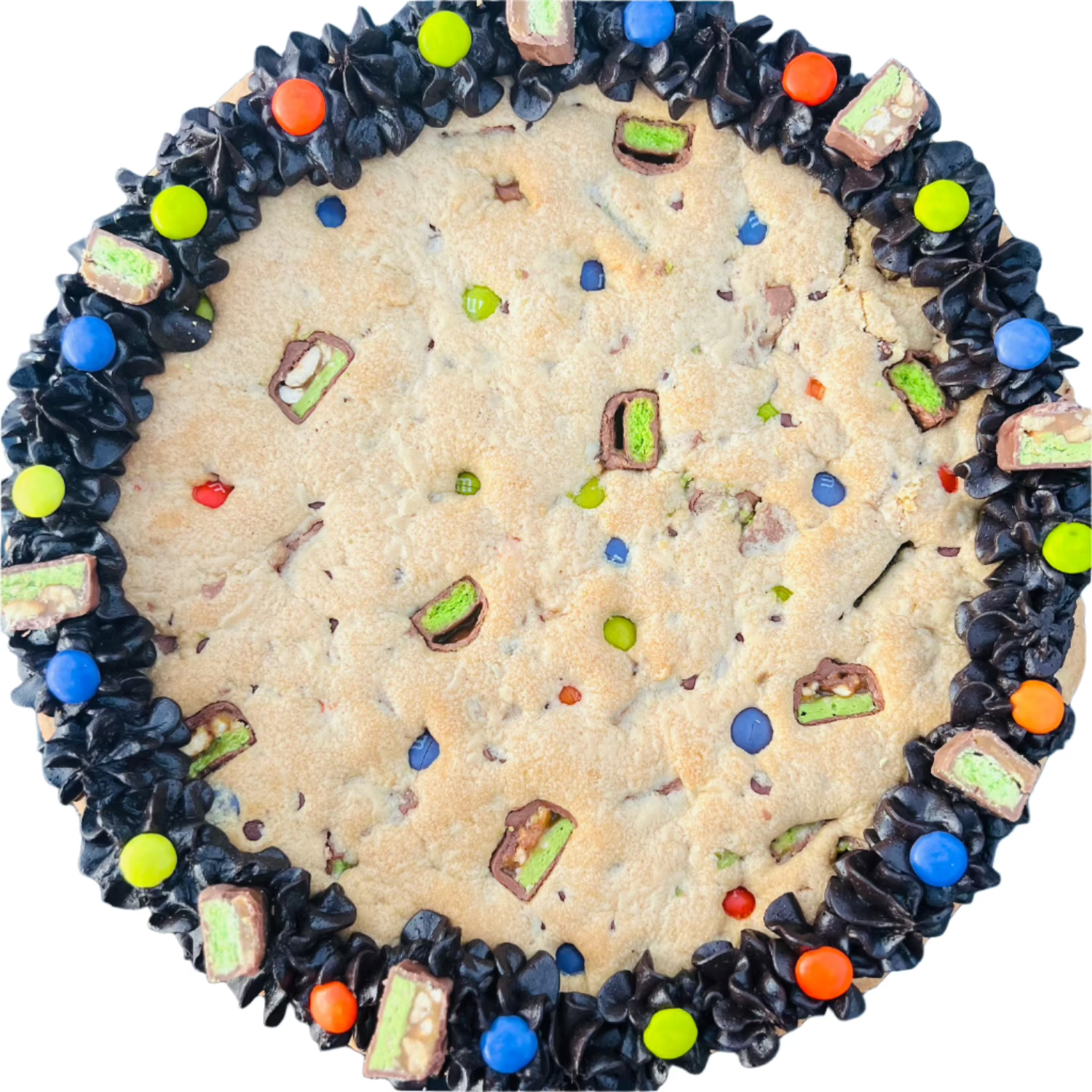 Candy bar cookie cake