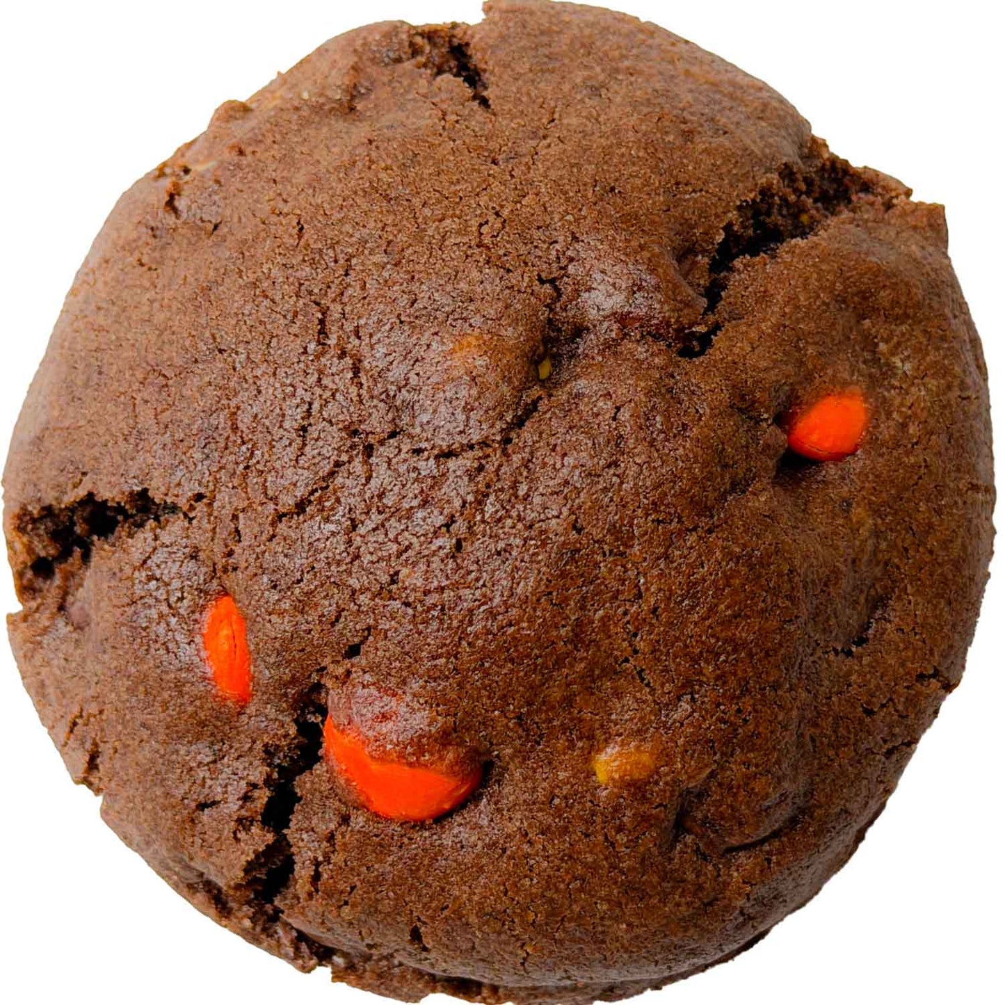 Chocolate Reese’s Pieces Stuffed Cookie